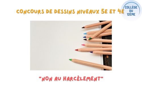 Concours de dessins niveaux 5e et 4e “Non au harcèlement”