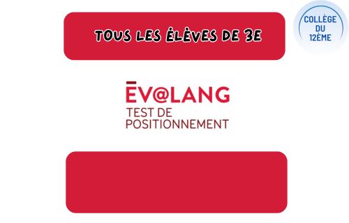 Evaluation nationale d’anglais classes de 3ème – Ev@lang