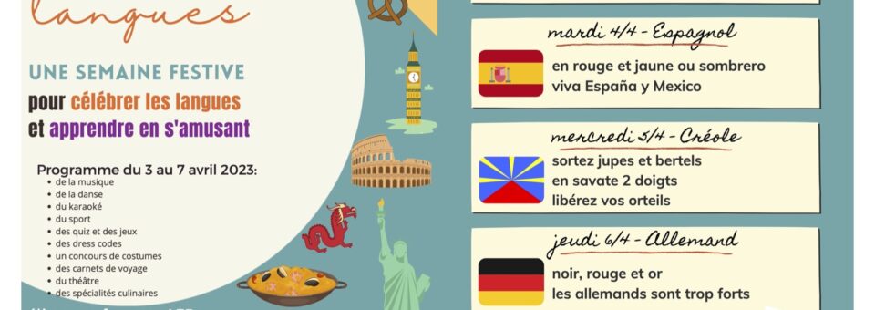 Semaine des langues 2023 du 3 au 7 avril