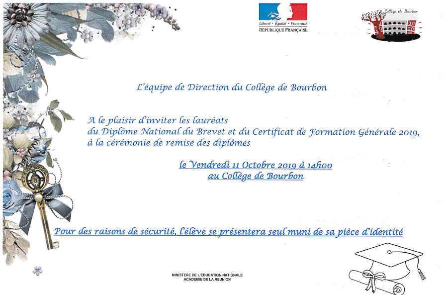 Cérémonie de remise des diplômes