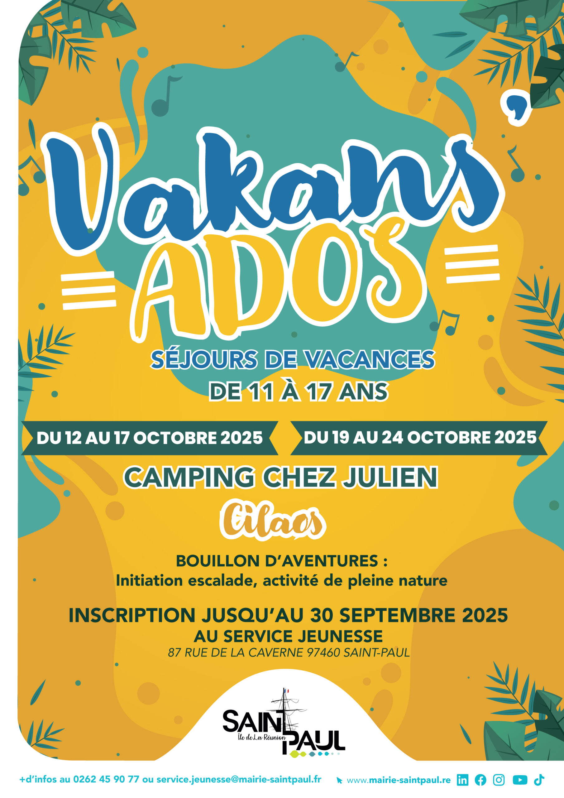 Activités pour les vacances d'octobre. Inscrivez-vous !
