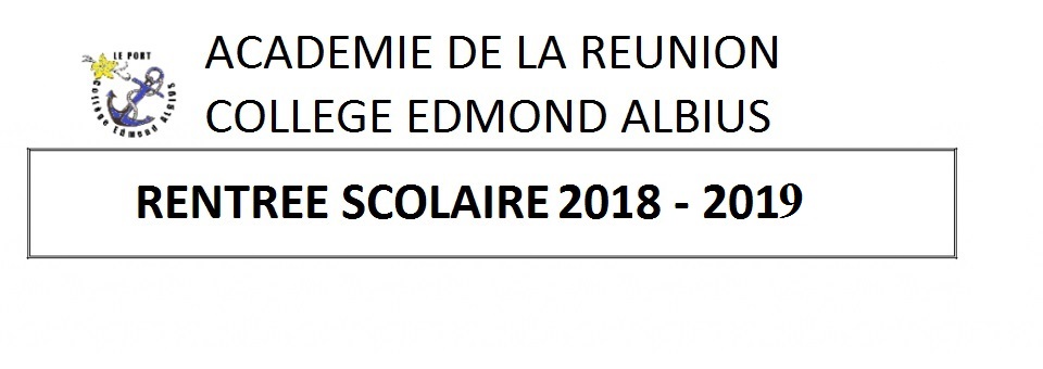 Rentree 2018 – 2019