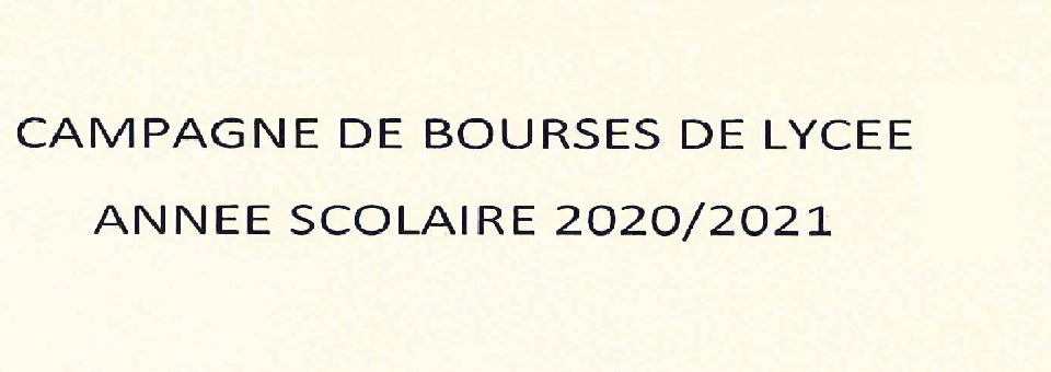 Campagne de Bourse de Lycée – Année Scolaire 2020/2021