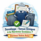 Participez au sondage sur le maintien ou non de la tenue unique à la prochaine rentrée scolaire