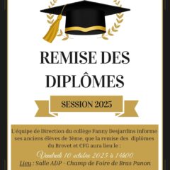 Remise des diplômes 2025