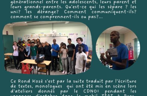 Atelier d’écriture avec le CDNOI et Jean-Laurent Faubourg