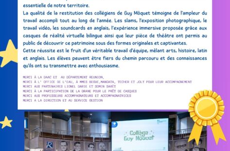 CLASSE DOLO au Palais de la Source : Un grand bravo pour cette belle aventure humaine, culturelle et citoyenne!