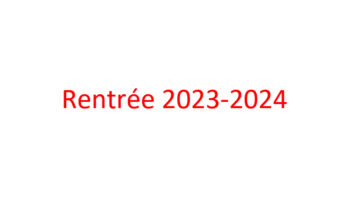 Rentrée 2023-2024
