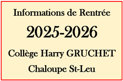 Informations de Rentrée 2025-2026