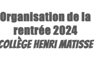 Organisation de la rentrée 2024