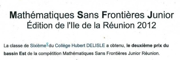 Mathématiques Sans Frontières Junior 2012 / Les Résultats