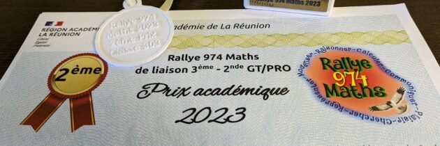 Rallye 974 Maths 2023 : 2ème prix académique pour la 303