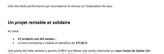 Festival des Mini-Entreprises 2025/2026
