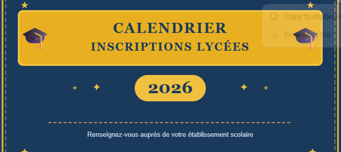 CALENDRIER INSCRIPTIONS LYCEE RENTREE 2026