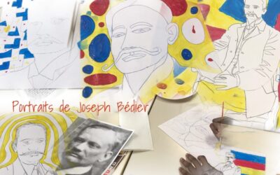 Ecole ouverte et réalisations de portraits de l’écrivain Joseph Bédier pour les 60 ans du collège