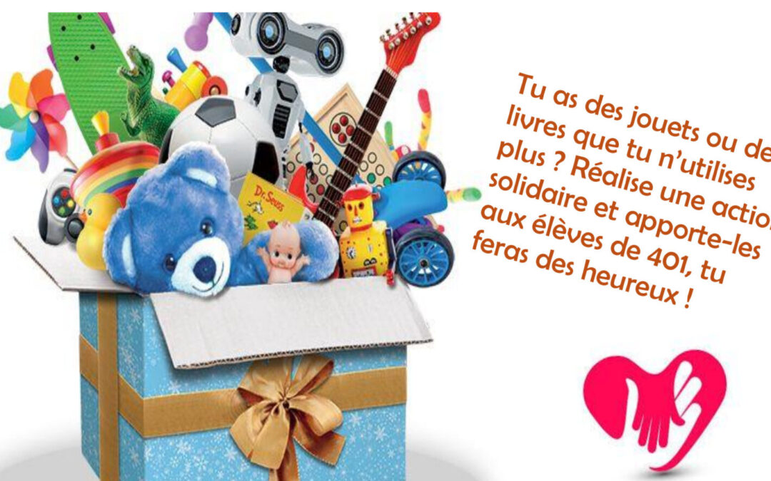 Collecte de jouets et livres pour enfants