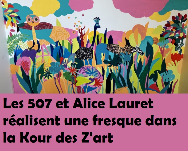 Les 507 et Alice Lauret réalisent une fresque dans la Kour des Z’art