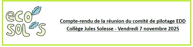 EDD. Compte rendu du comité de pilotage. Nov 2025