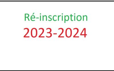 Ré-inscription pour l’année 2023/2024