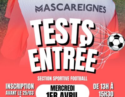 Section Sportive Football – Inscriptions Tests d&rsquo;Entrée 2026