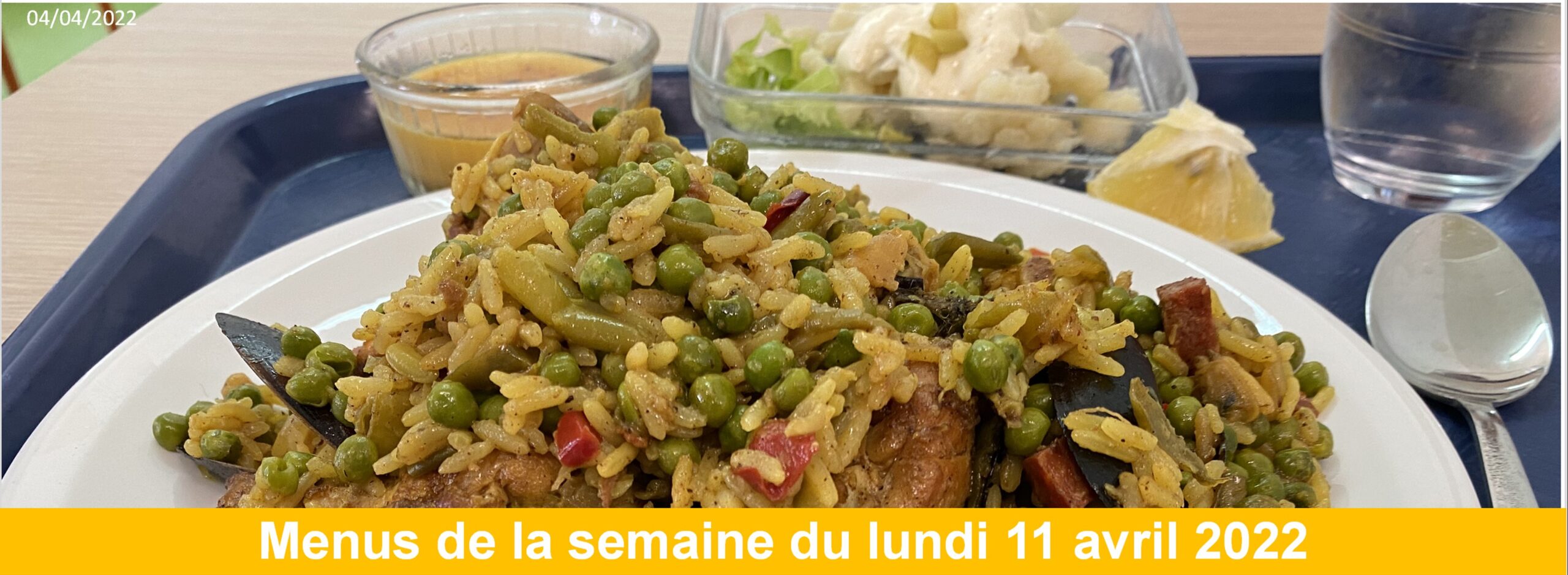 Menus de la semaine du lundi 11 avril