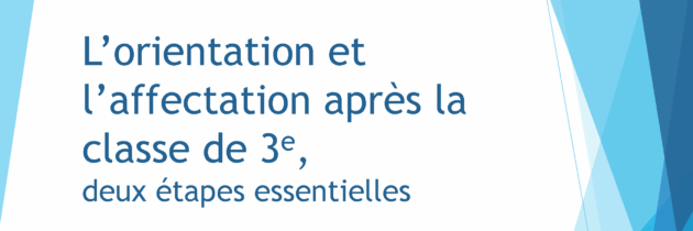 Orientation et Affectation 3eme 2025/2026