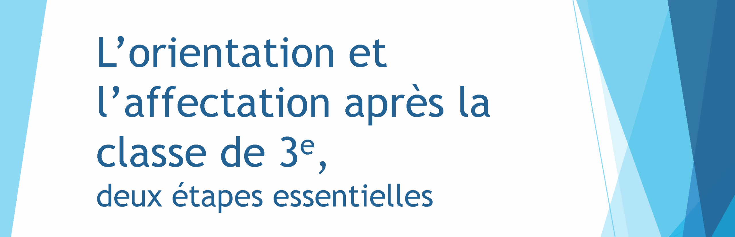 Orientation et Affectation 3eme 2025/2026