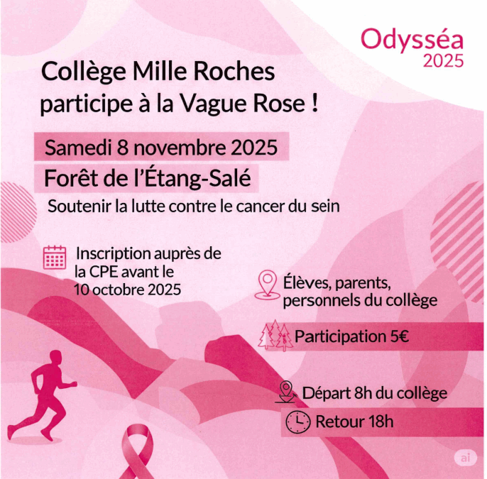 Collège Mille Roches participe à la Vague Rose