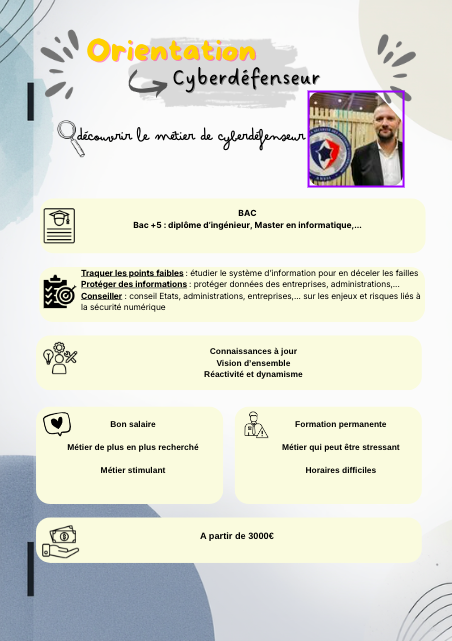 Fiches des métiers de la défense et de la sécurité