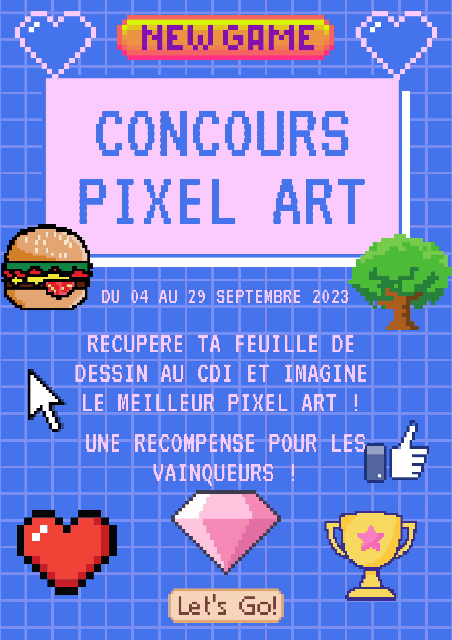 Concours au CDI Pixel Art Collège Paul Hermann