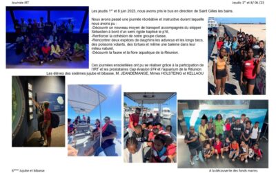 Sortie Cap évasion et l’aquarium de la Réunion ( 6ème Jujube et 6ème Bibasse )