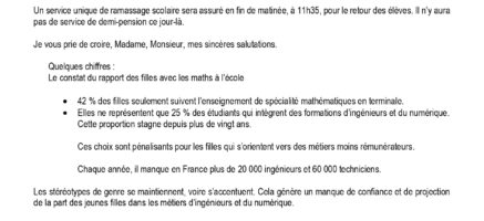 Plan national « Filles et Maths »