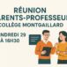 Réunion parents-professeurs de rentrée 2025.