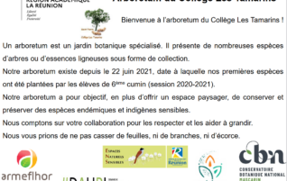 Présentation Arboretum – Collège Les Tamarins
