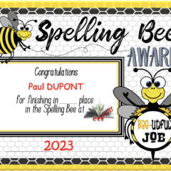 2ème édition du SPELLING BEE des 6ème du COLLEGE TERRAIN FAYARD du mardi 12 décembre 2023