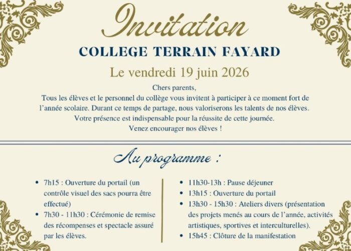 Invitation Fayard d&rsquo;Or