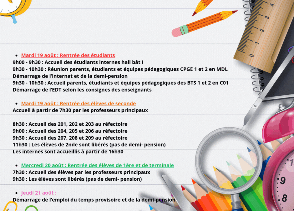 Rentrée des élèves