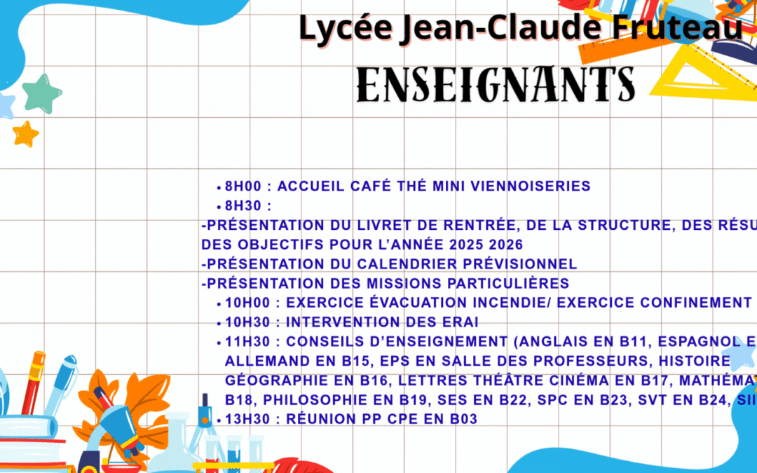 Rentrée scolaire 2025 des enseignants