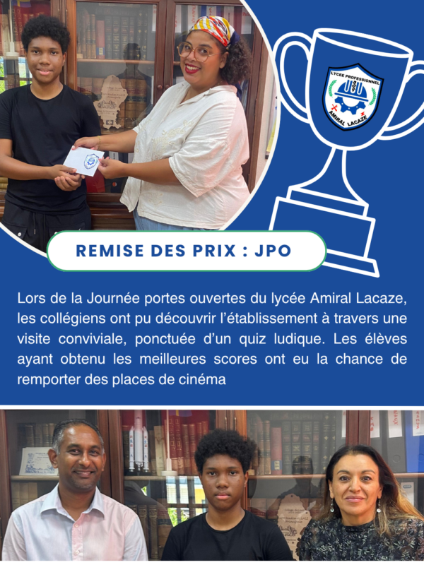 Félicitations aux gagnants de notre JPO !