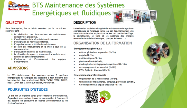 BTS Maintenance Des Systèmes Énergétiques Et Fluidiques | Lycée Antoine ...