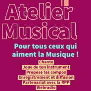 Atelier musical les mardis de 12h à 12h55