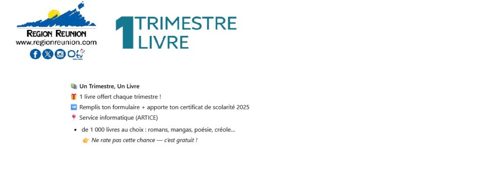 📚 Dispositif “Un Trimestre, Un Livre”