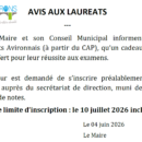 Avis aux lauréats des Avirons – Récompense pour la réussite aux examens – Message de la mairie