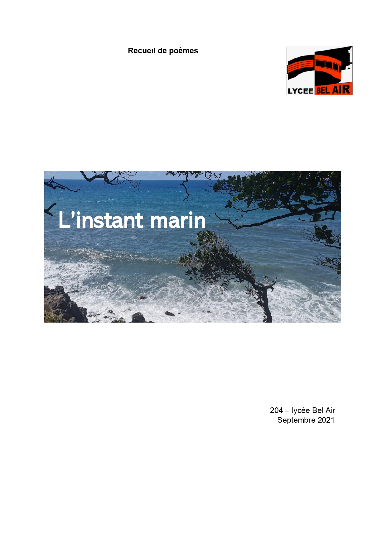 L’instant Marin, recueil poétique
