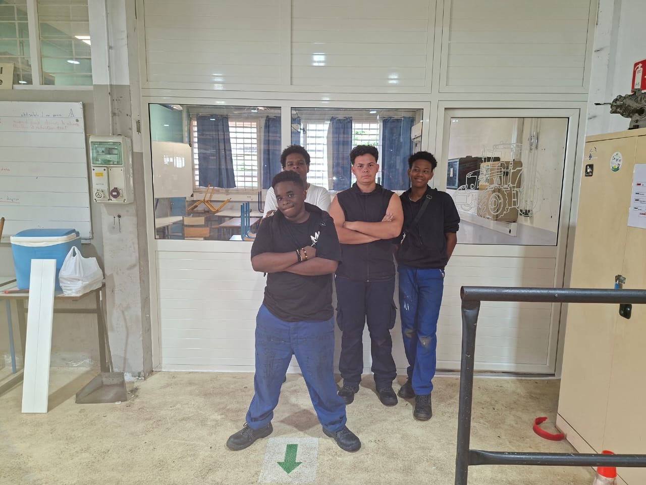 Le groupe 2 sur le chantier