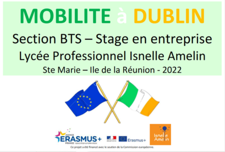 Mobilité Dublin Irlande – BTS GTLA & MECP Isnelle Amelin – ERASMUS Programme ECHE 2021-2027