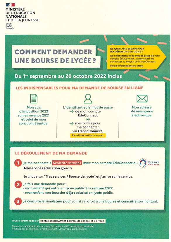 demande de bourse