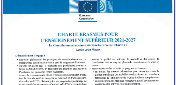 Charte Erasmus pour l’enseignement supérieur 2021-2027