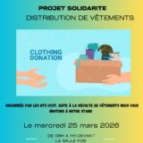 Distribution de vêtements le 25 mars 2026 par les étudiants de BTS CCST