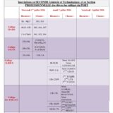 Calendrier des inscriptions pour la rentrée 2026/2027